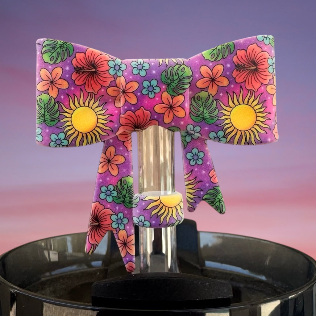 Big Bow Straw Topper - Tropical Summer