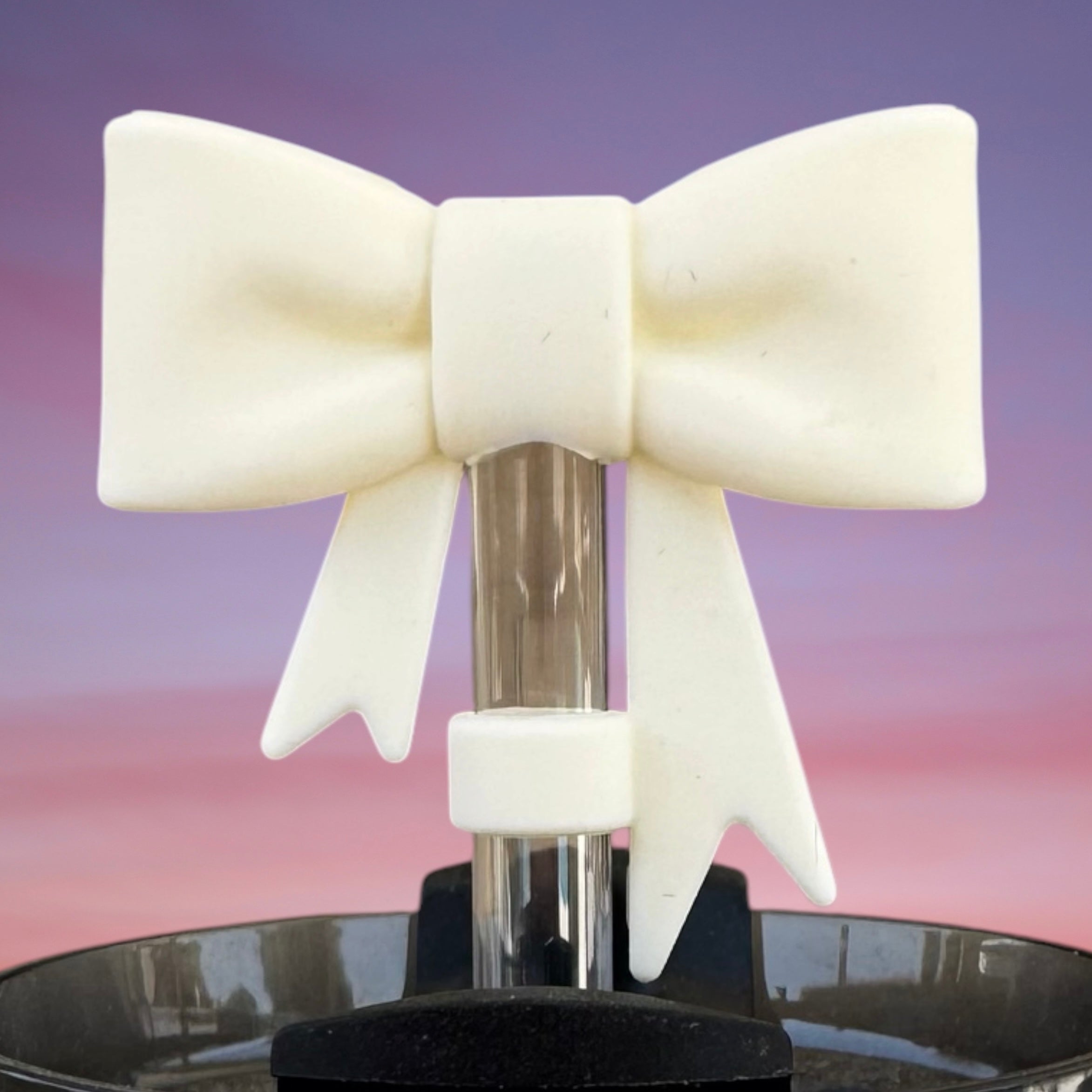 Big Bow Straw Topper, Cream