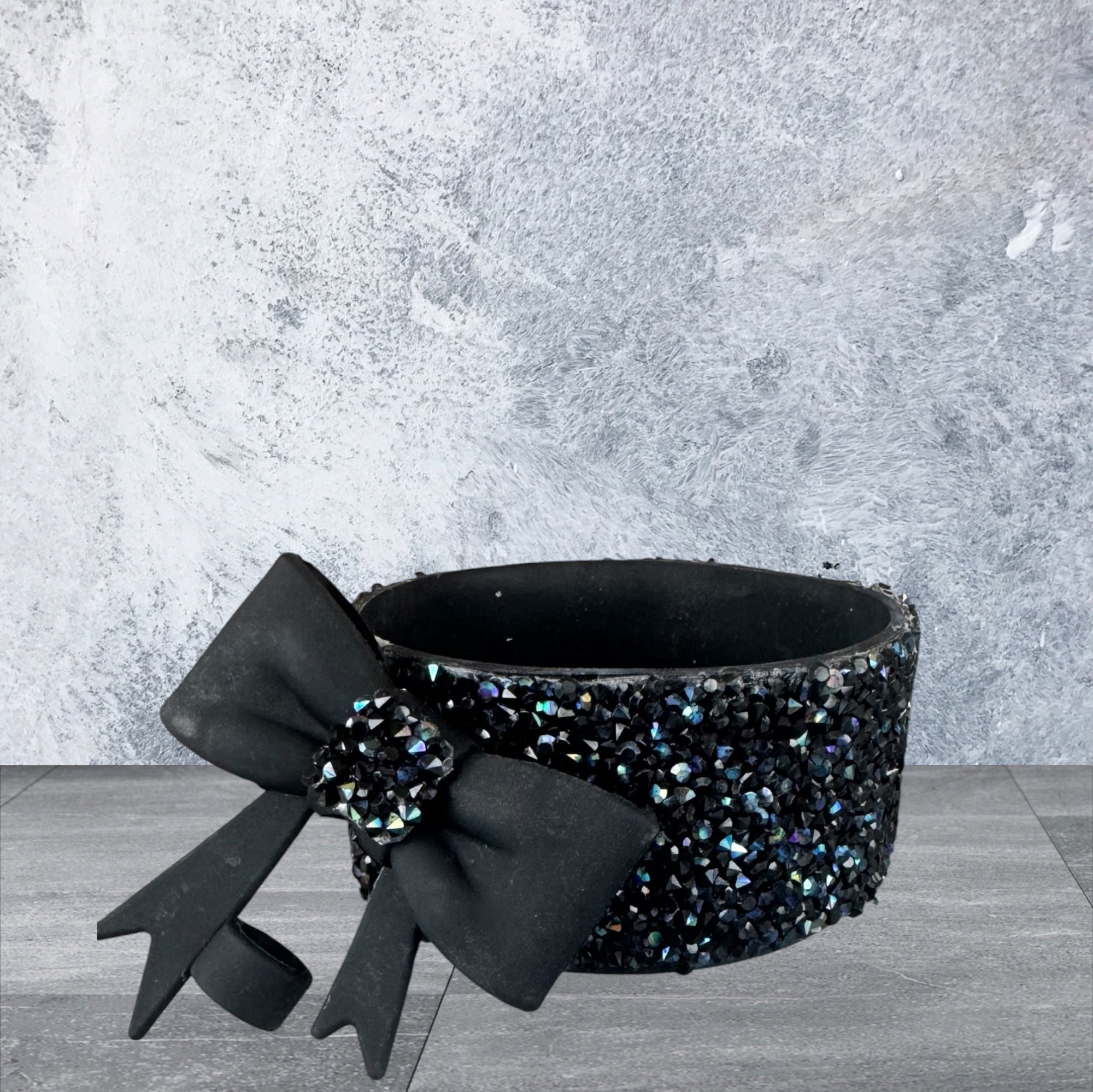 BUNDLE - Tumbler Boot, Black AB Druzy Rhinestone and Black Bling Bow Topper