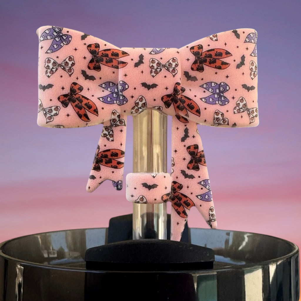 Big Bow Straw Topper - Halloween Bows