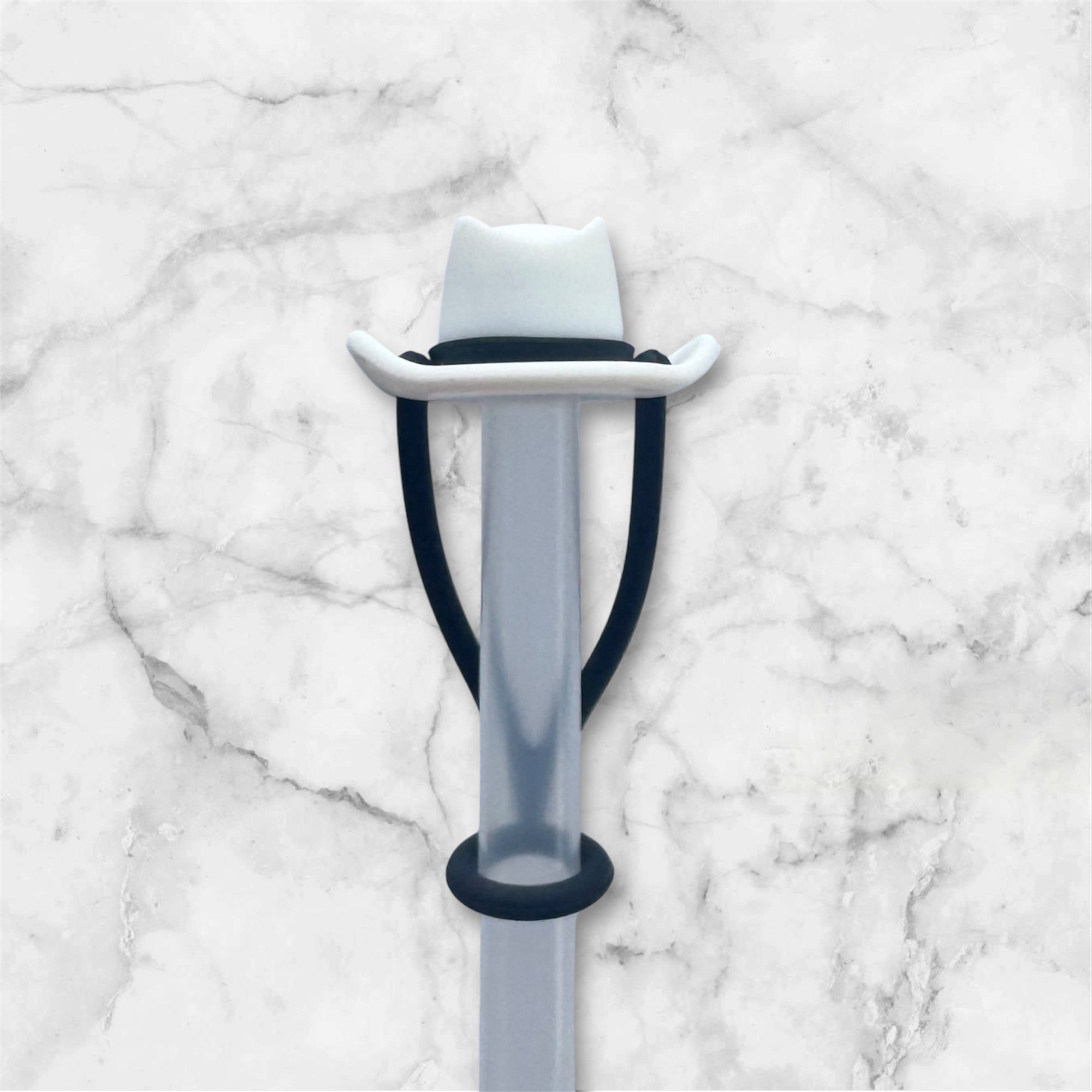 White Cowboy Hat Straw Topper