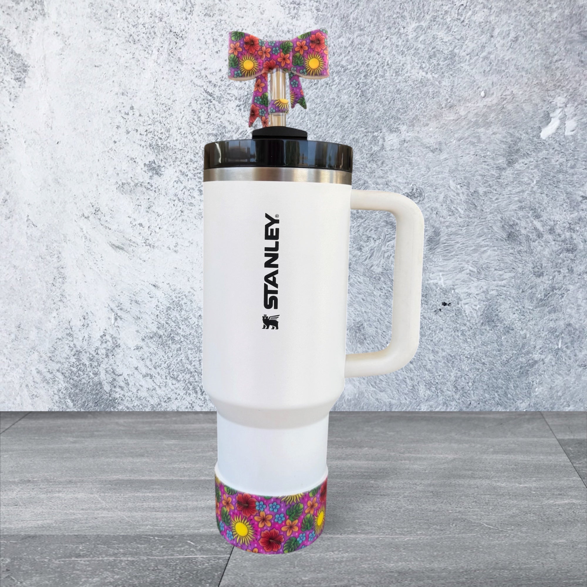 Big Bow Straw Topper - Tropical Summer