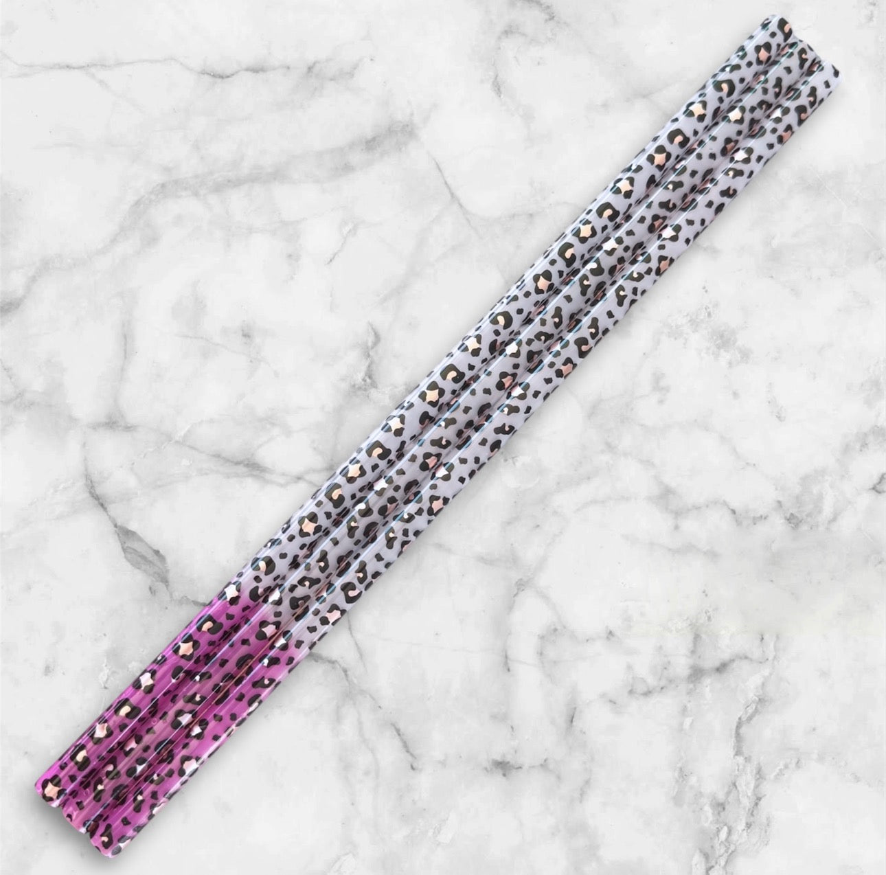 Leopard Print Tumbler Straw, Color Changing