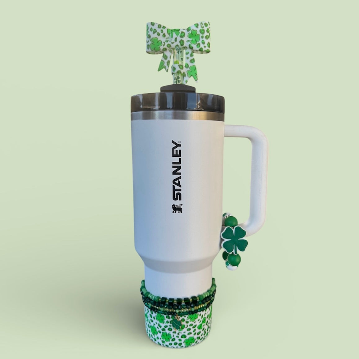 Tumbler Bracelet Stack, St Patricks Day, Green