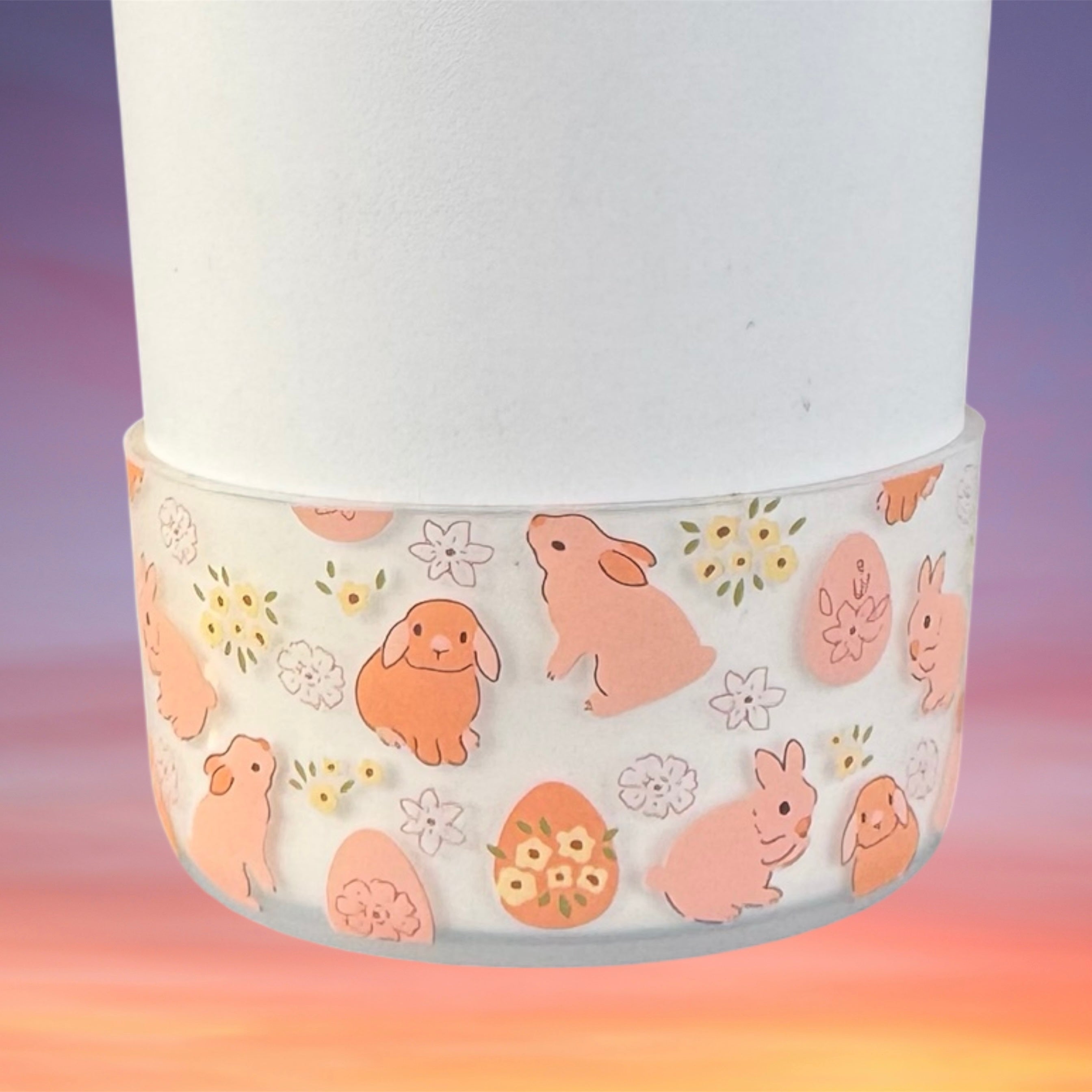 Tumbler Boot - Peach Easter Bunnies