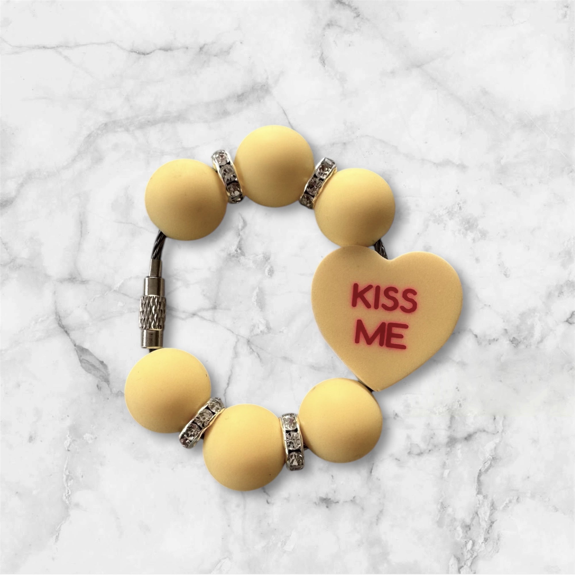 Handle Charm, Valentines Day, Yellow Conversation Heart