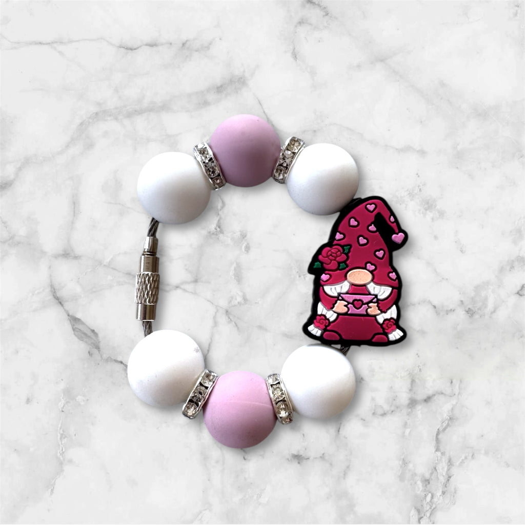 Handle Charm, Valentines Day, Pink and Purple Gnome