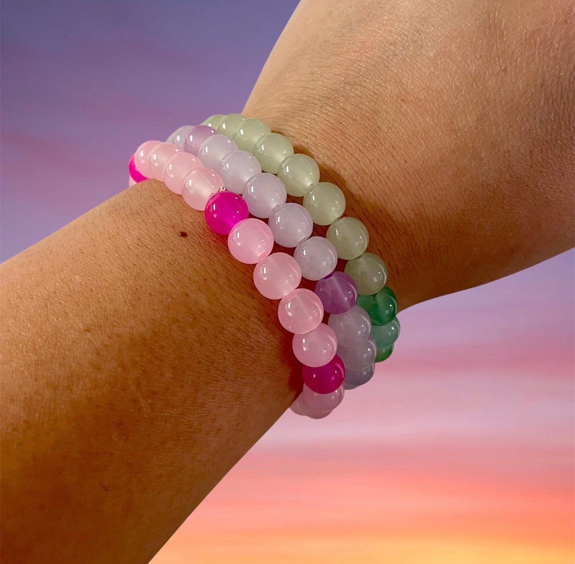 Glass Bead Bracelets, Green