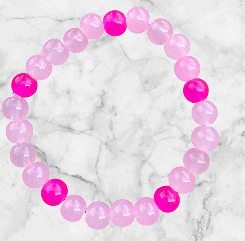 Glass Bead Bracelets, Pink