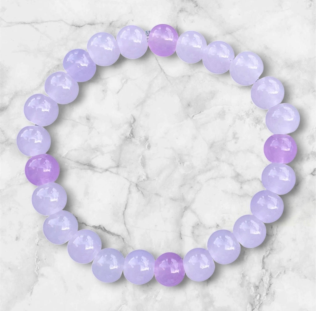 Glass Bead Bracelets, Purple