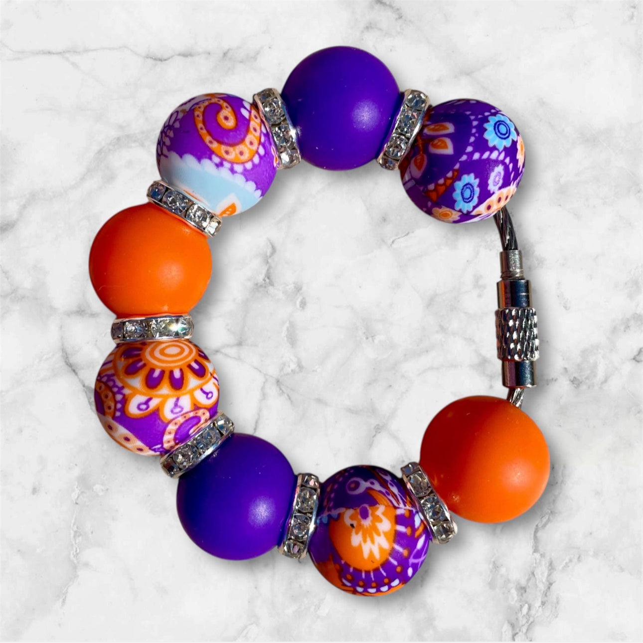 Handle Charm, Purple and Orange