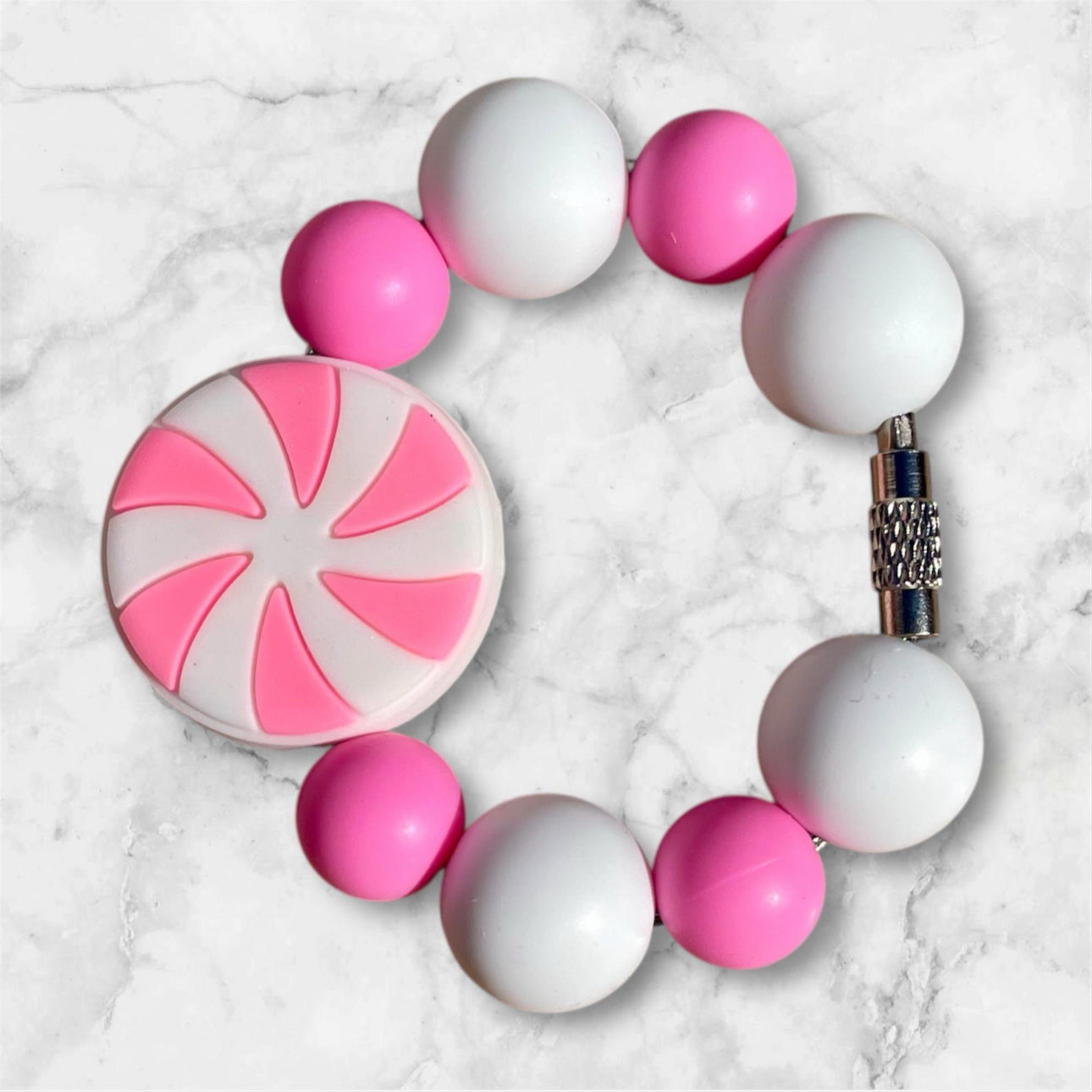 Handle Charm, Pink Christmas Mint