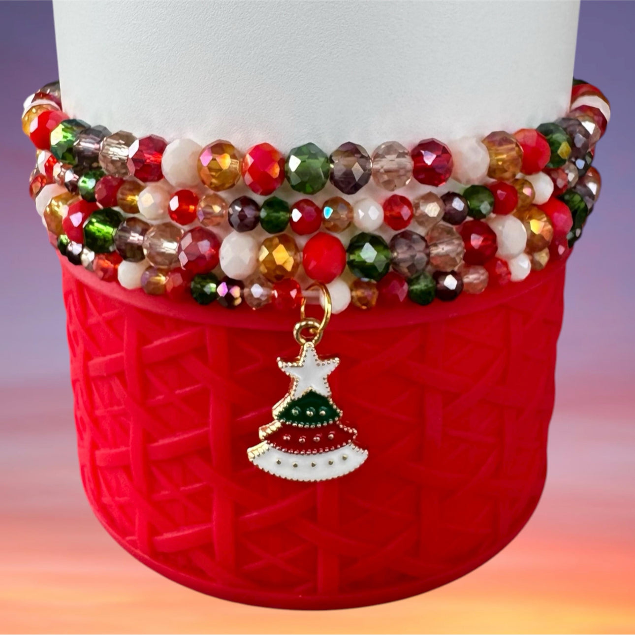 Tumbler Bracelet Stack, Christmas