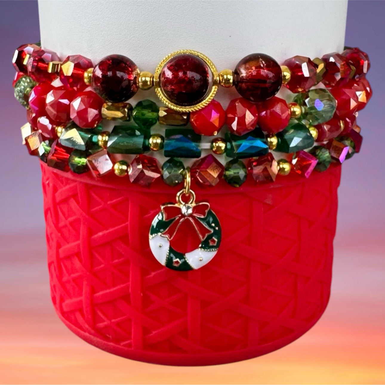 Tumbler Bracelet Stack, Christmas