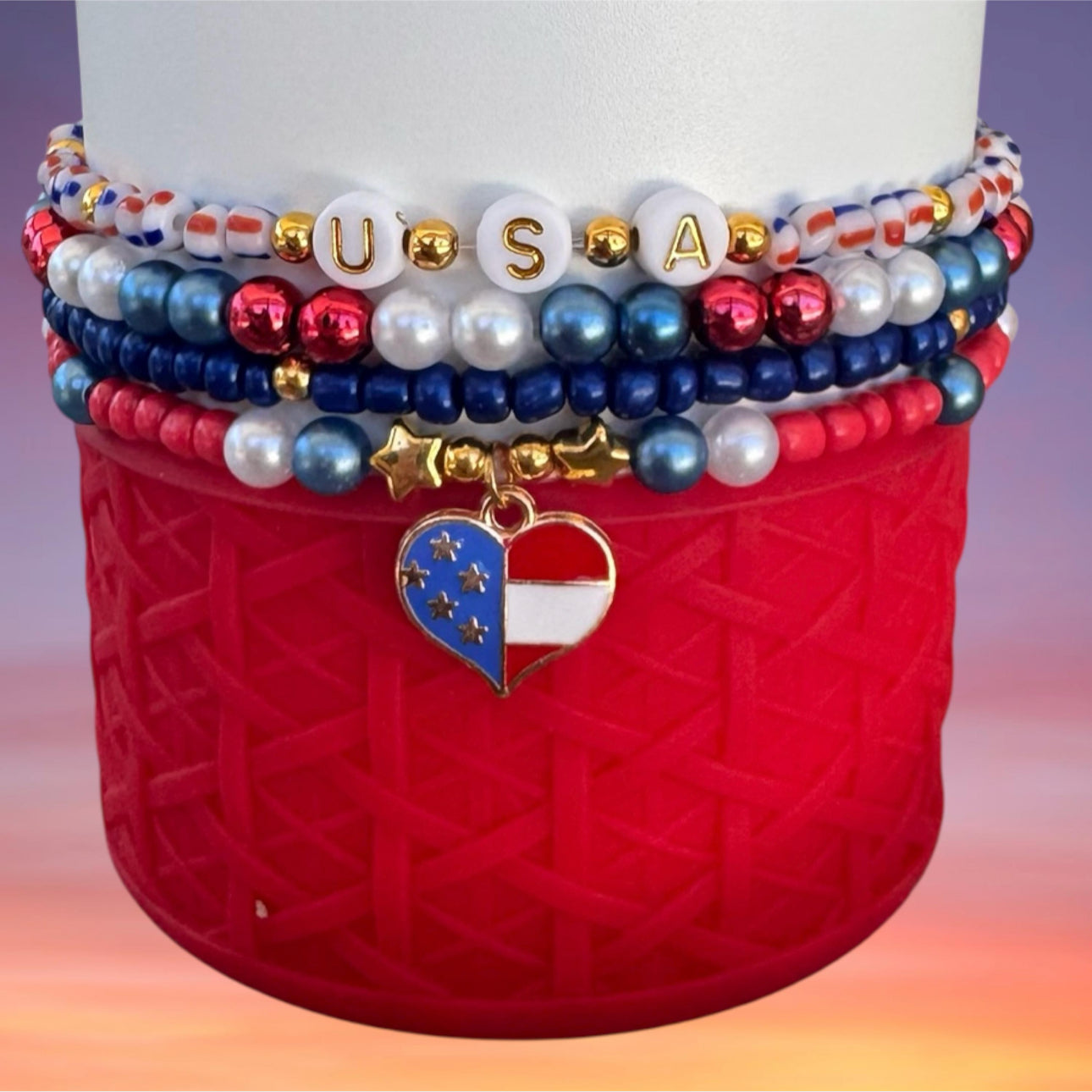 Tumbler Bracelet Stack - July 4th