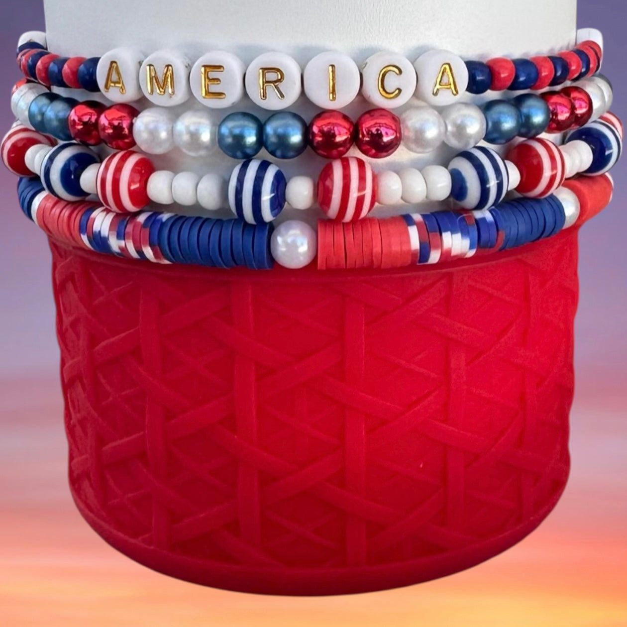 Tumbler Bracelet Stack - July 4th