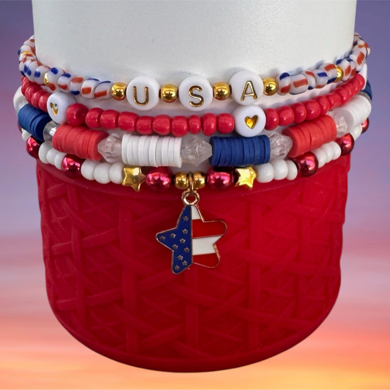 Tumbler Bracelet Stack - July 4th