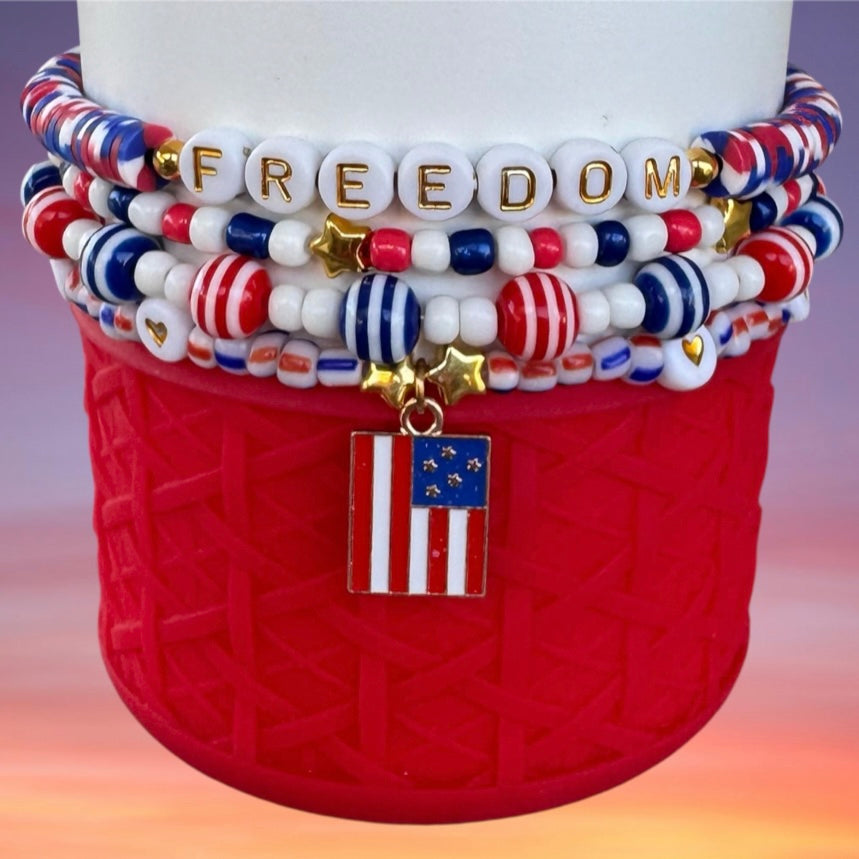 Tumbler Bracelet Stack - July 4th