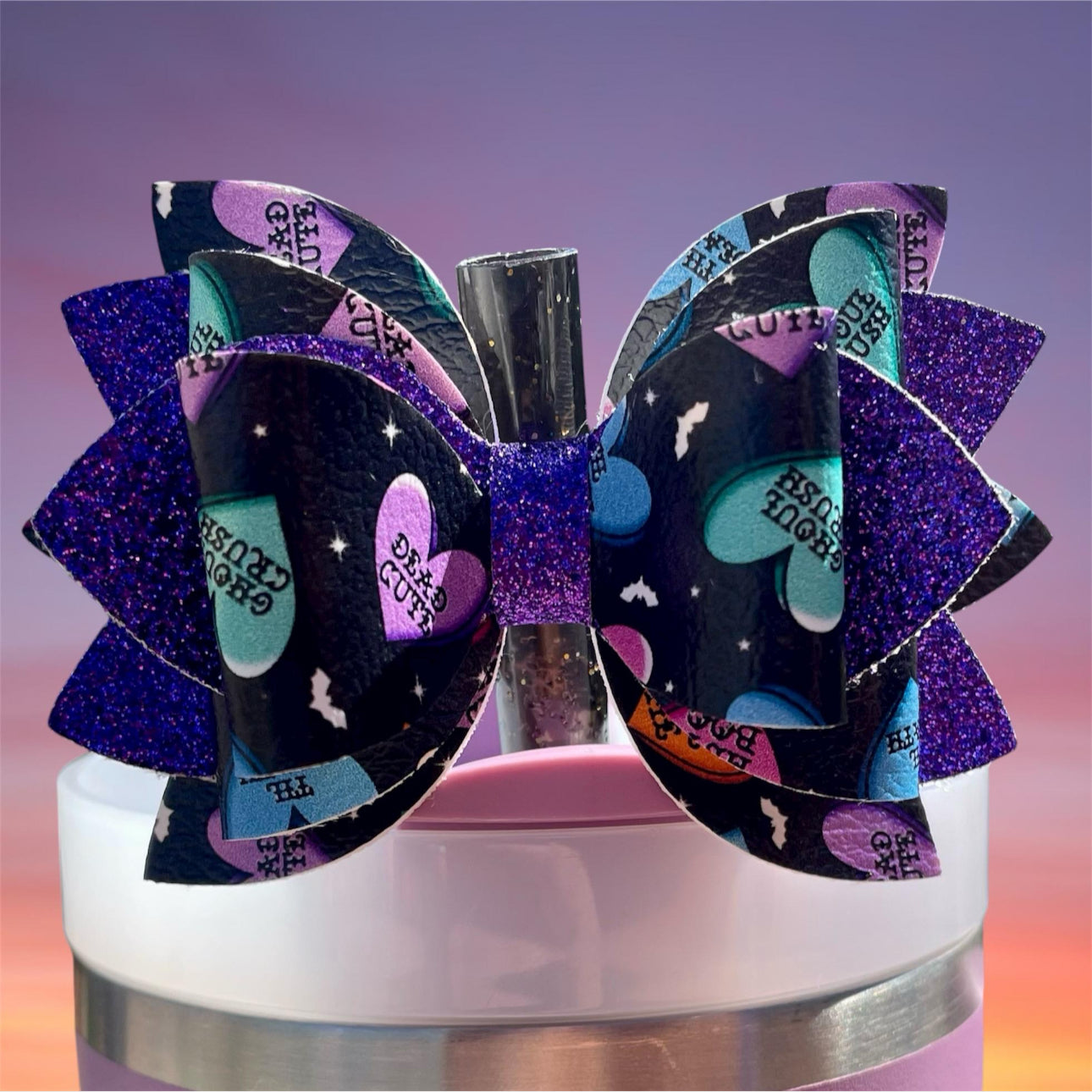 Leather Bow, Halloween Tattoo Conversation Hearts