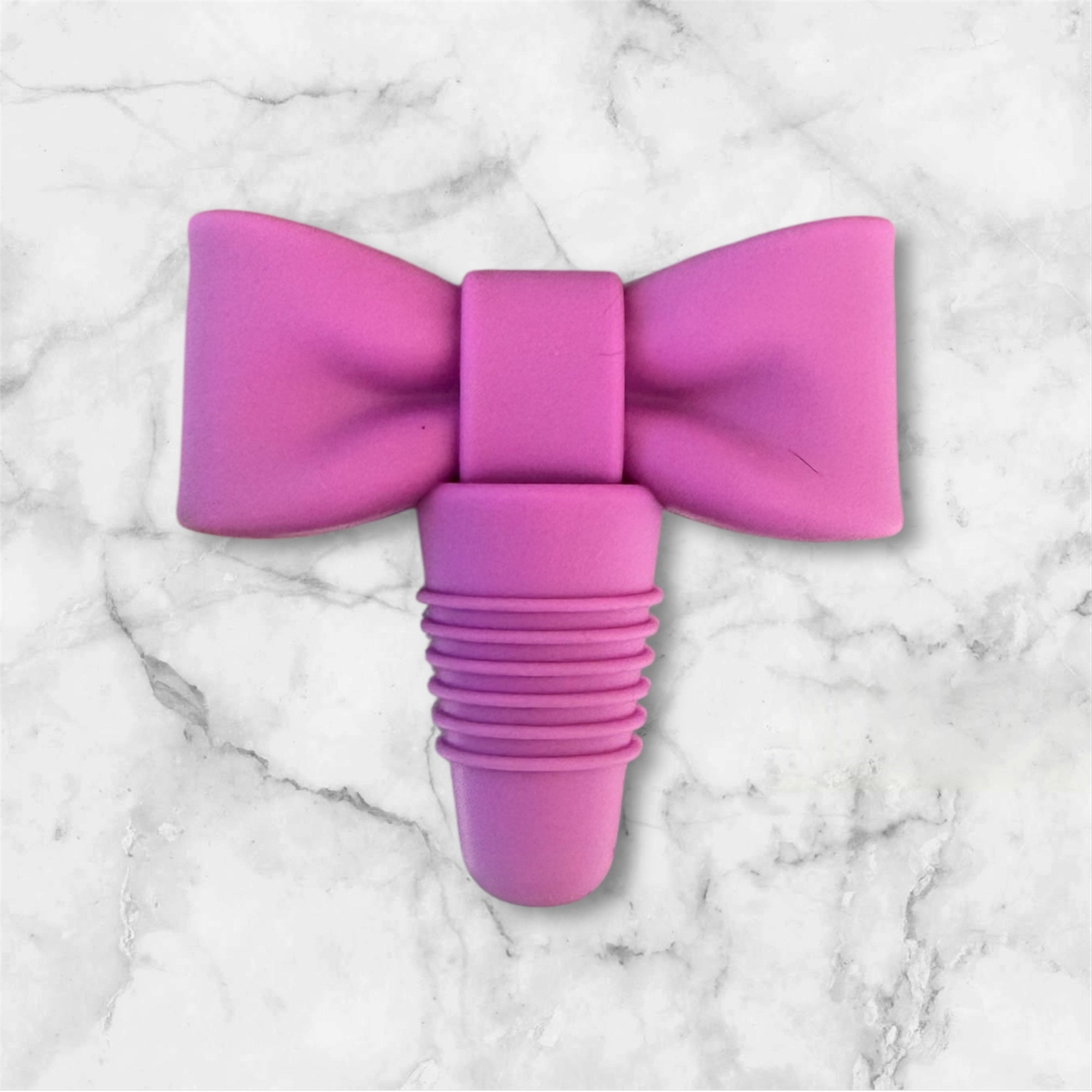 Silicone Wine Stopper - Purple Bow