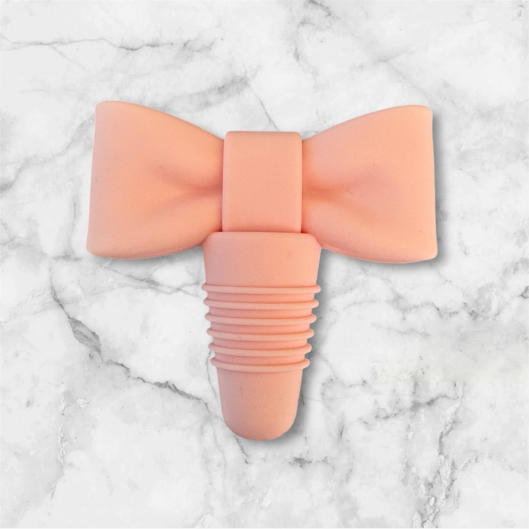 Silicone Wine Stopper - Light Pink Bow