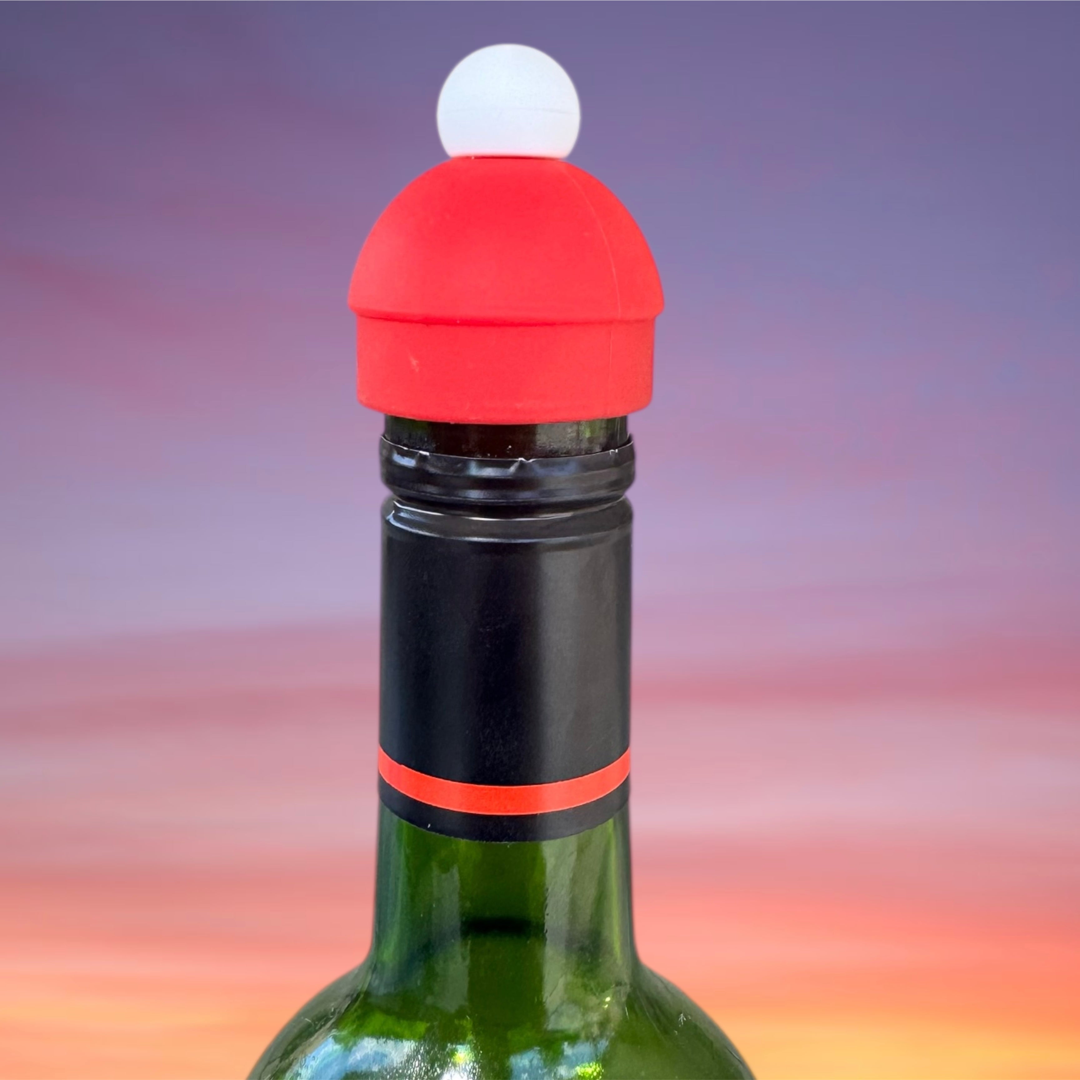 Silicone Wine Stopper - Christmas Santa Hat