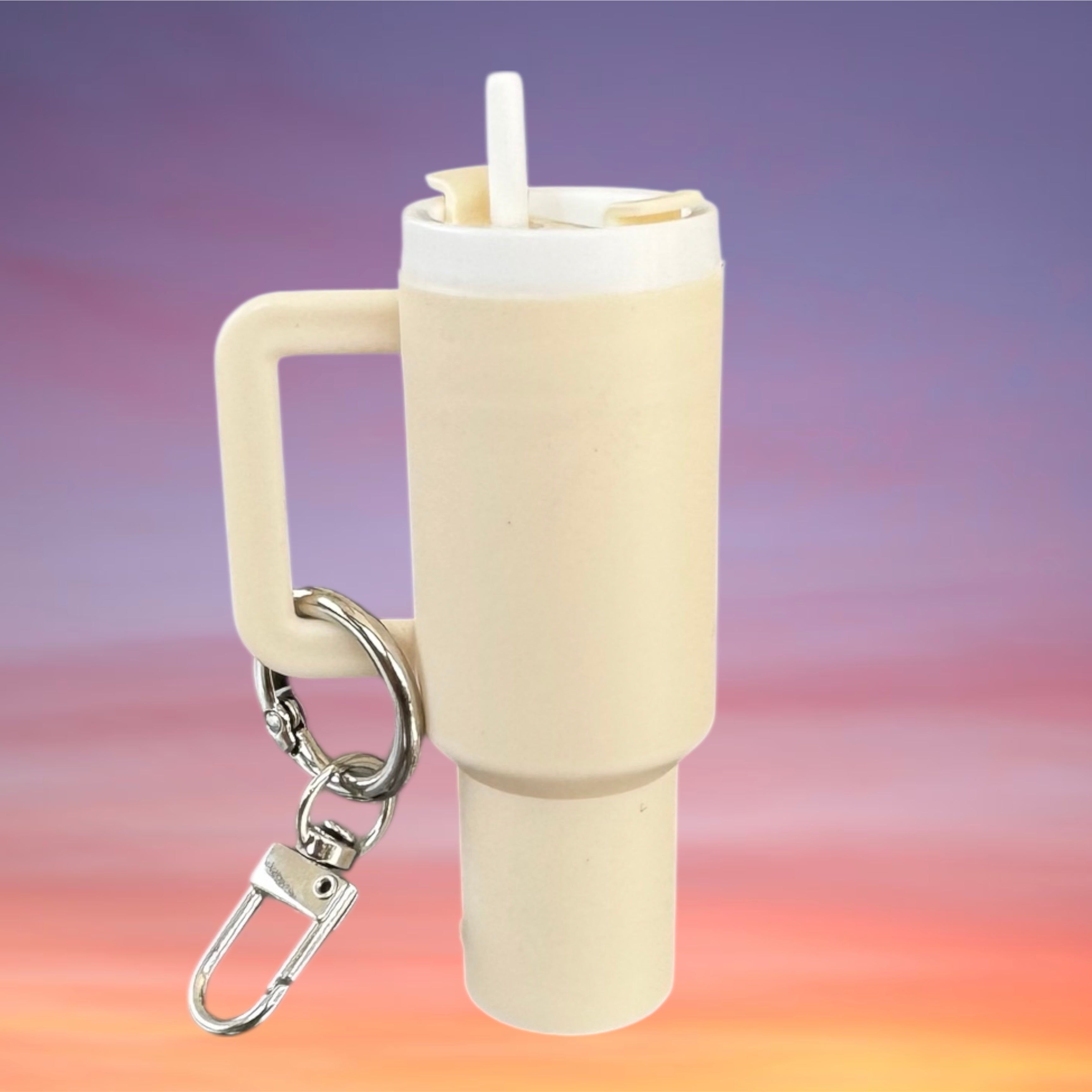 Mini Tumbler Keychain - Cream