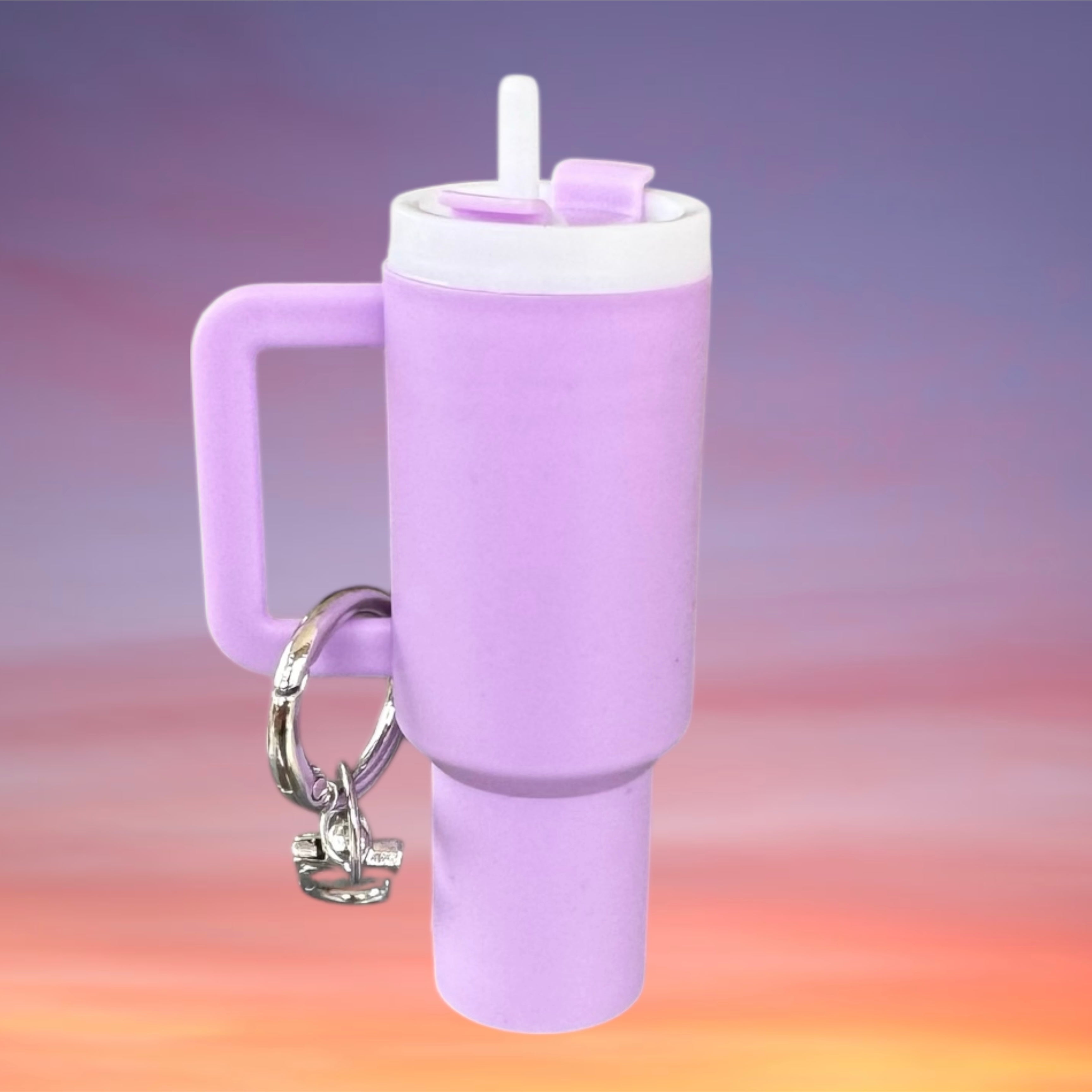 Mini Tumbler Keychain / Chapstick Holder - Light Purple