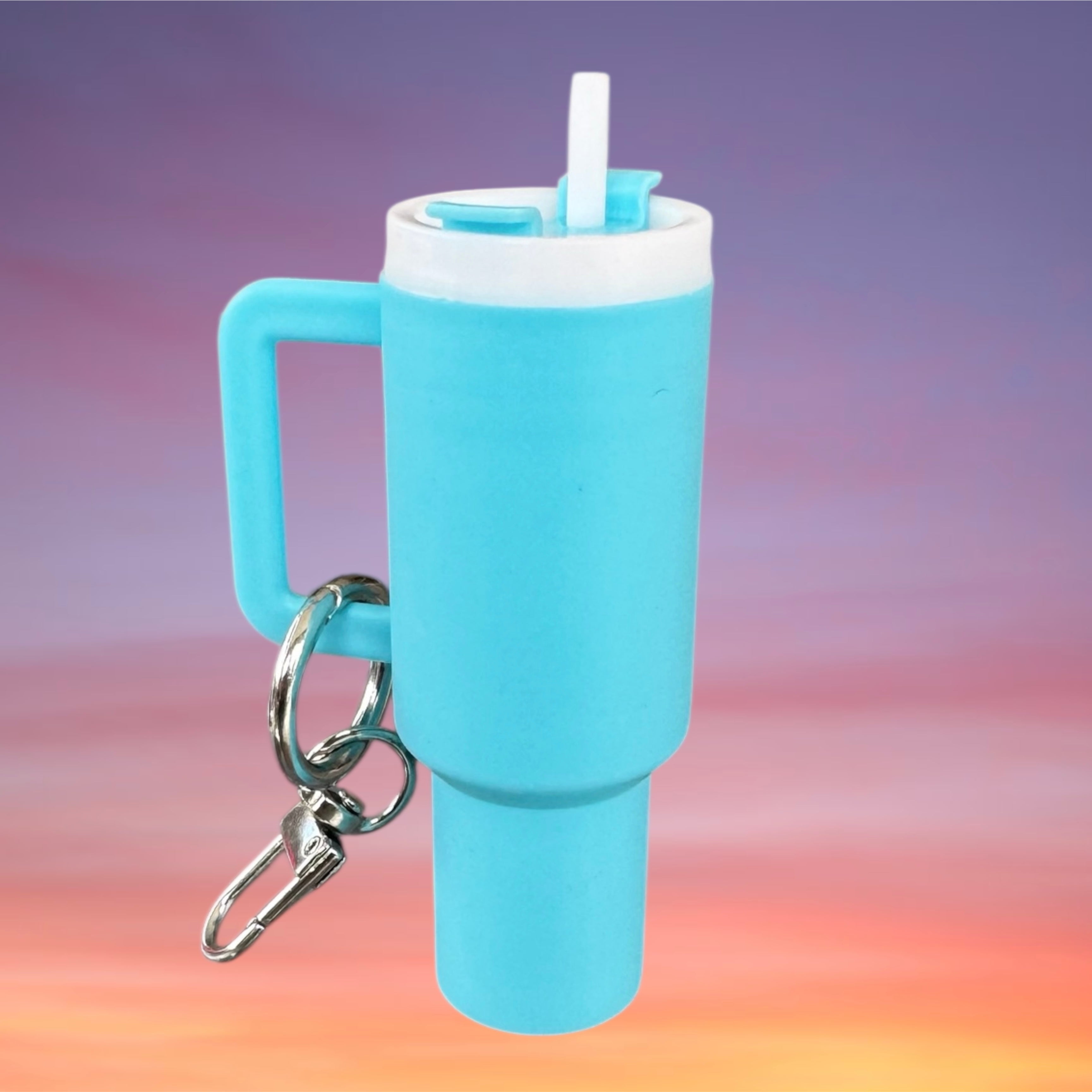 Mini Tumbler Keychain / Chapstick Holder - Light Blue