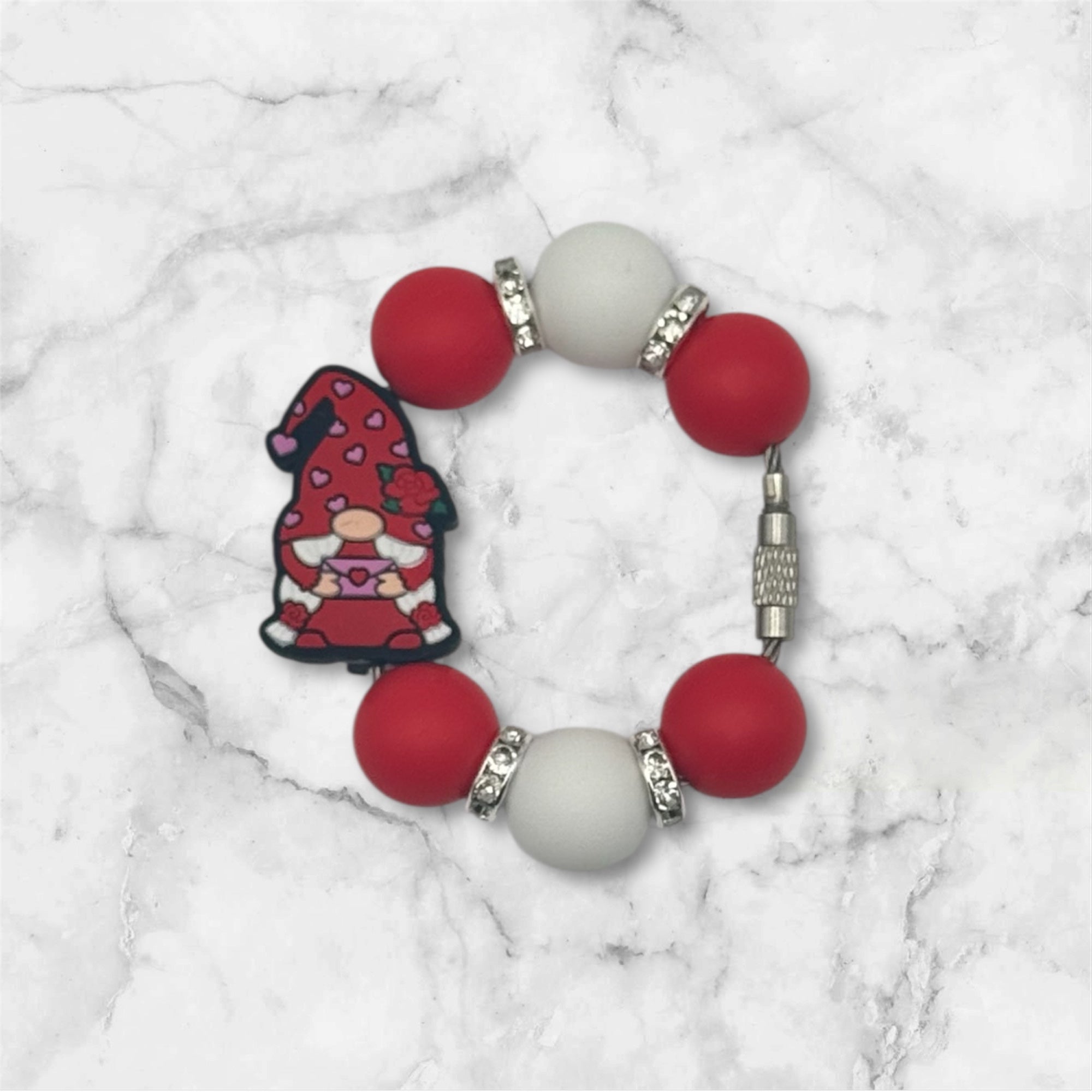 Handle Charm, Valentines Day, Red Gnome