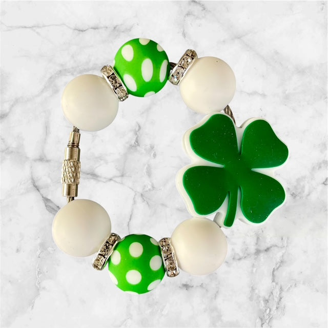 Handle Charm, St. Patrick's Day, Four Leaf Clover