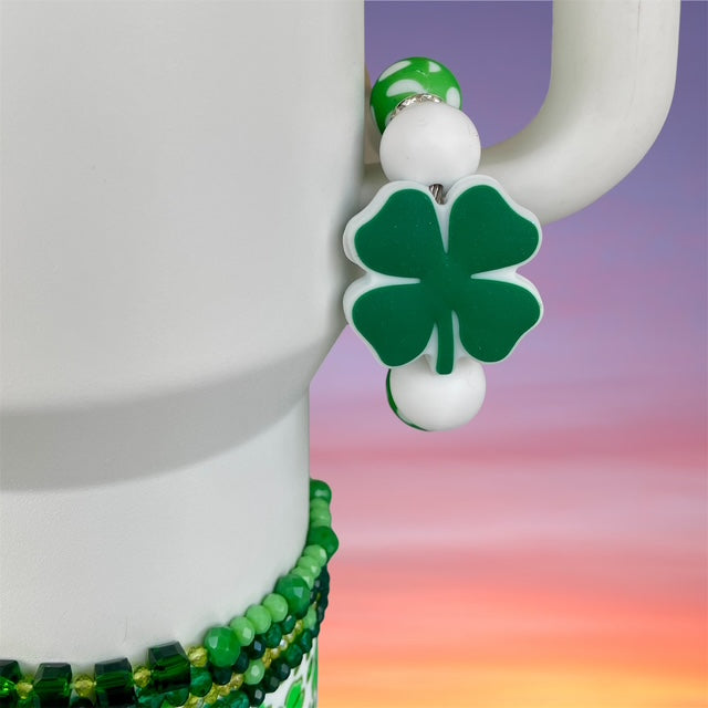 Handle Charm, St. Patrick's Day, Four Leaf Clover