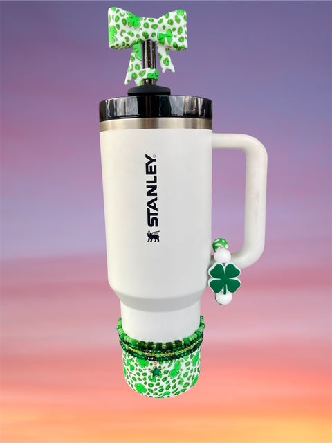 Handle Charm, St. Patrick's Day, Four Leaf Clover