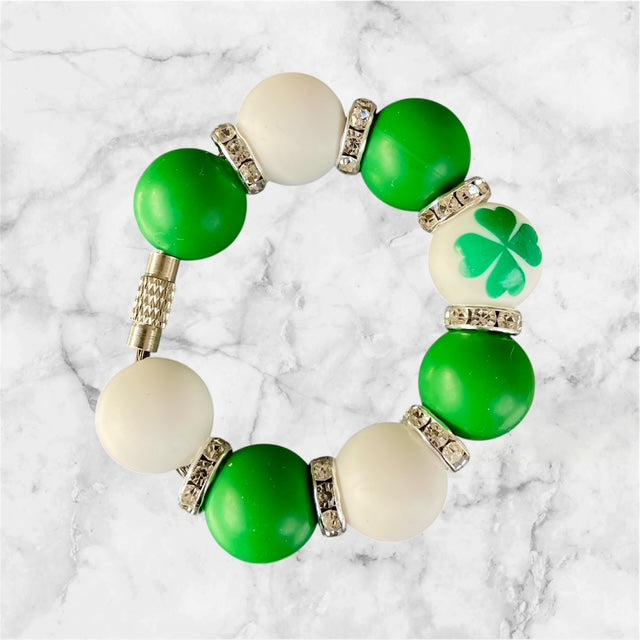 Handle Charm, St. Patrick's Day, Four Leaf Clover