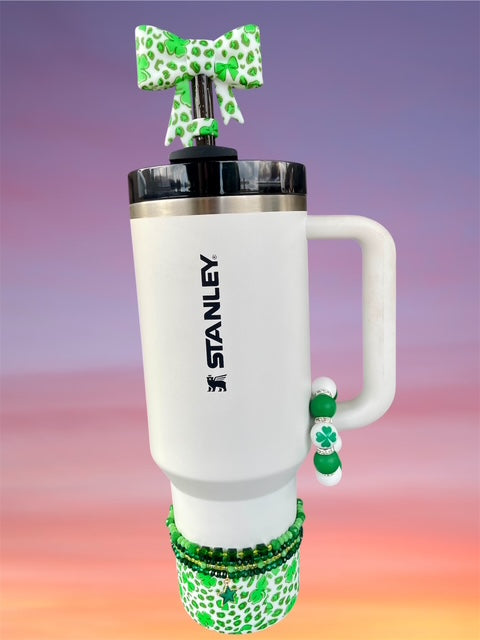 Handle Charm, St. Patrick's Day, Four Leaf Clover