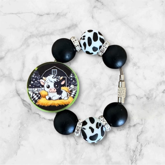 Handle Charm, St. Patrick's Day, Black Baby Cow