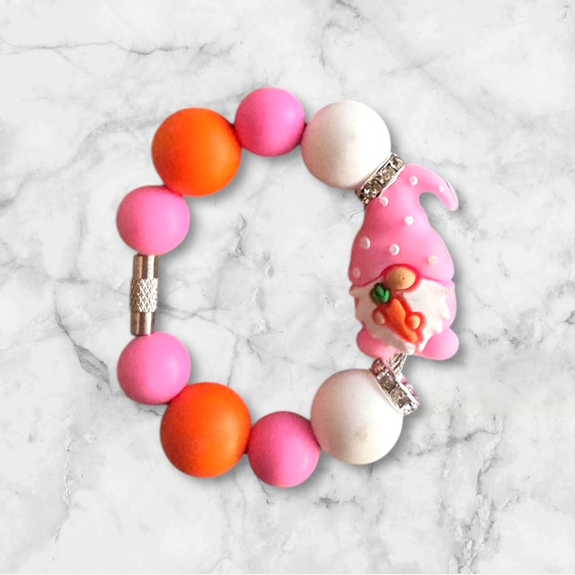 Handle Charm, Easter Gnome, Pink Gnome and Orange
