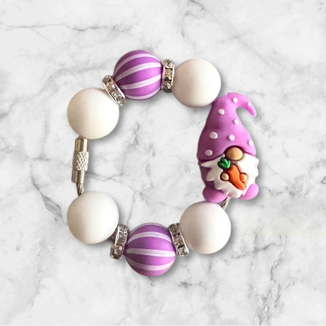 Handle Charm, Easter Gnome, Purple Gnome