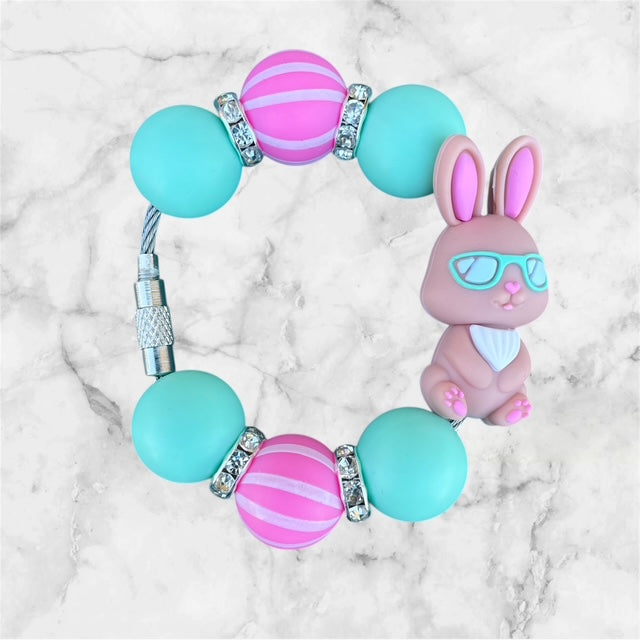 Handle Charm, Easter Bunny, Cool Bunny with Glasses