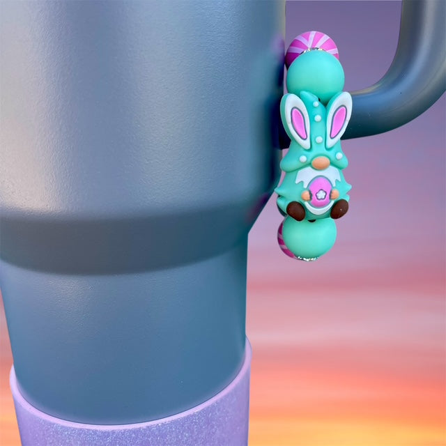 Handle Charm, Easter Gnome, Teal Gnome