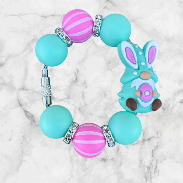 Handle Charm, Easter Gnome, Teal Gnome