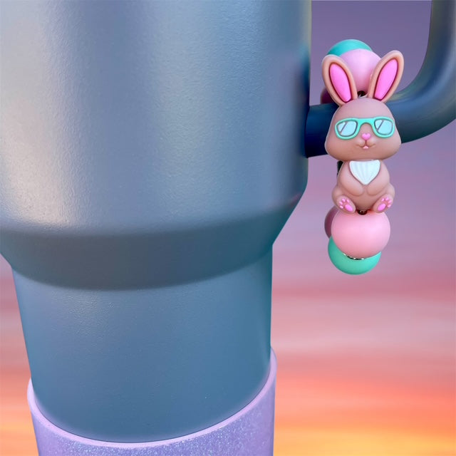 Handle Charm, Easter Bunny, Cool Bunny with Glasses