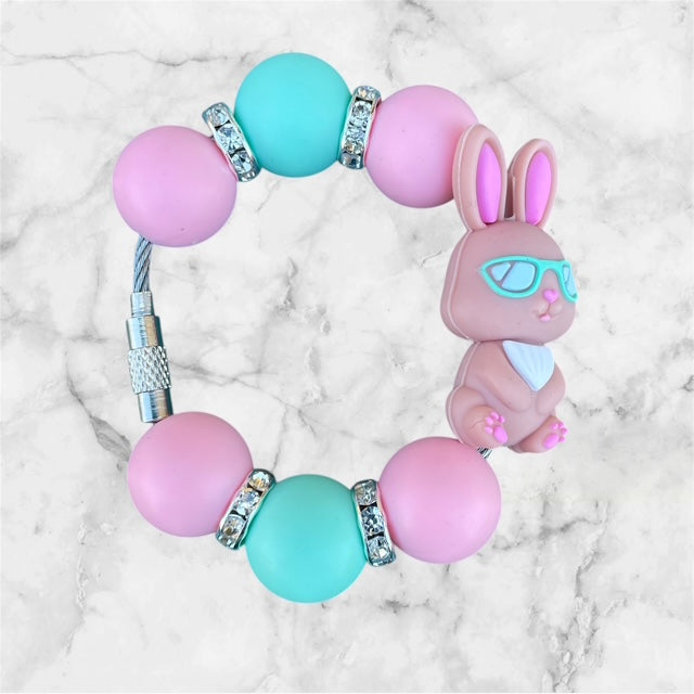 Handle Charm, Easter Bunny, Cool Bunny with Glasses