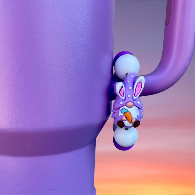 Handle Charm, Easter Gnome, Purple Gnome