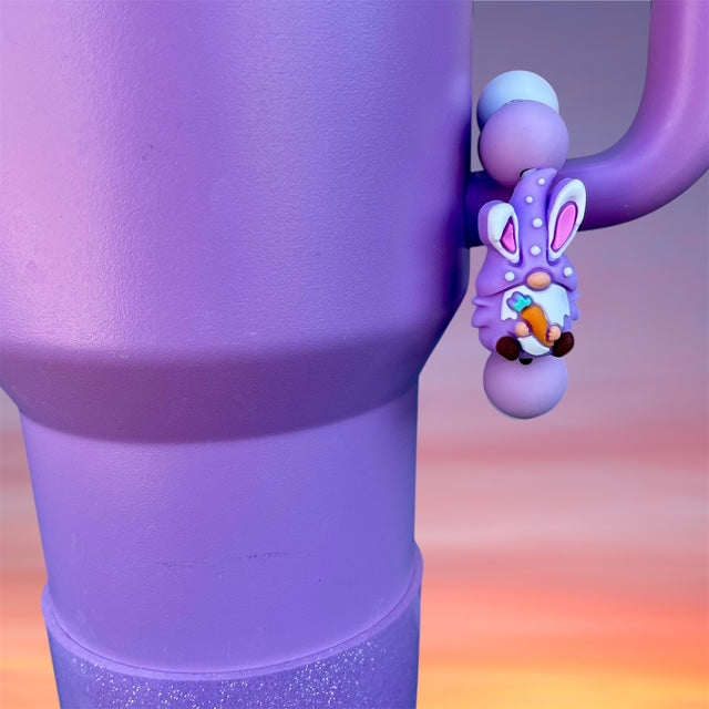 Handle Charm, Easter Gnome, Purple Gnome