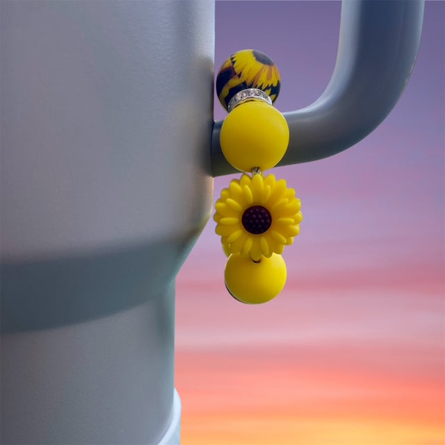 Handle Charm, Sunflower Focal, Yellow