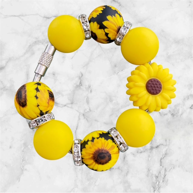 Handle Charm, Sunflower Focal, Yellow