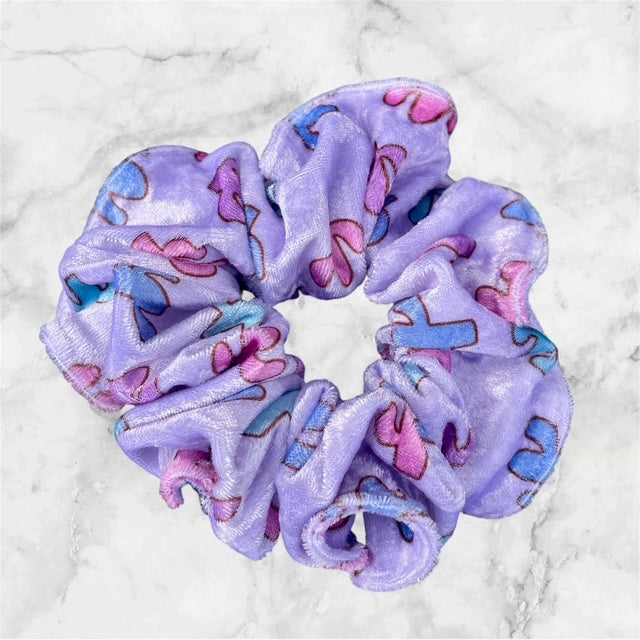 Extra Large Scrunchie, Velvet, Pastel Colored Cactus
