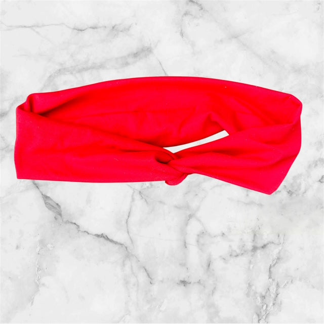 Twist Headband, Soft and Stretchy Fabric, Red