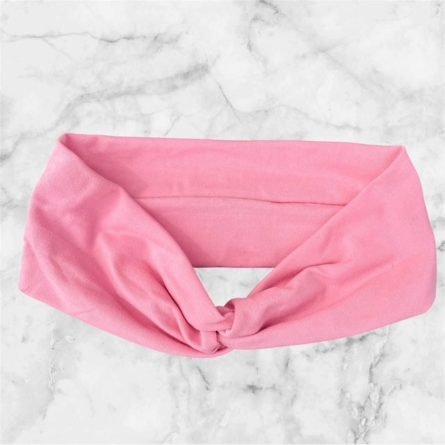 Twist Headband, Soft and Stretchy Fabric, Pink